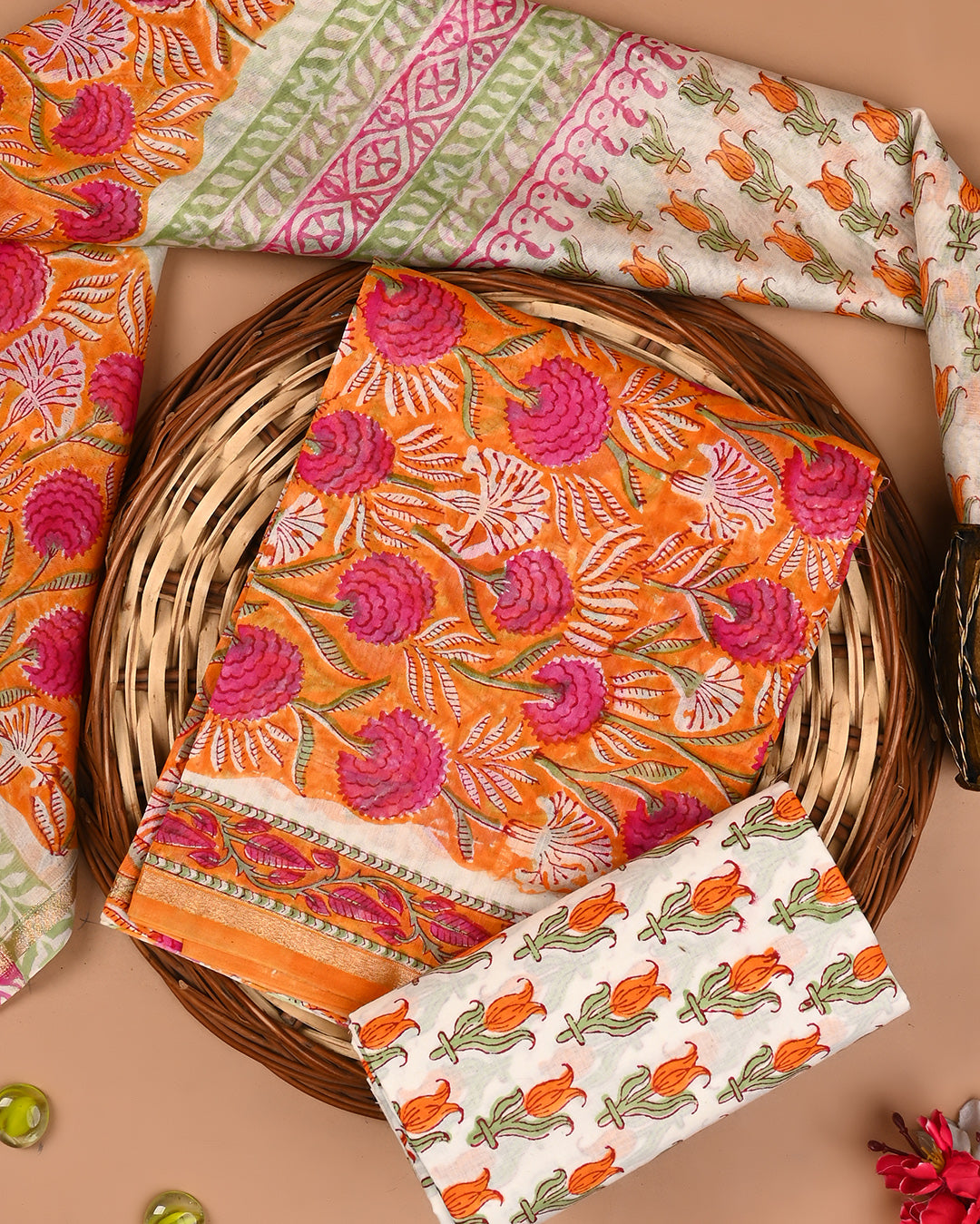 Traditional Sanganeri Print Chanderi Silk Suit Set (BSCHACH30)