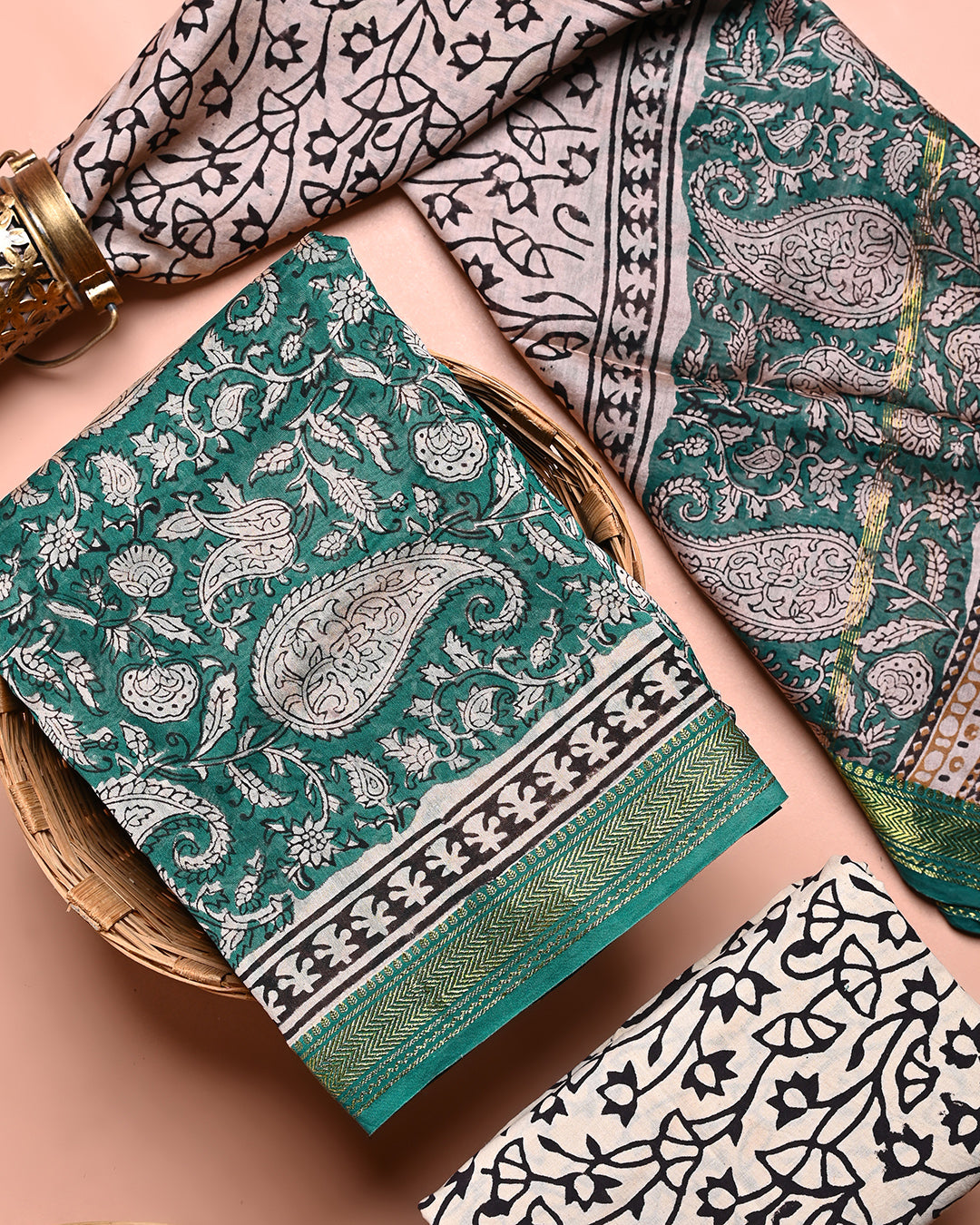 Premium Bagru Print Maheshwari Silk Suit Set (BSMAHMA75)