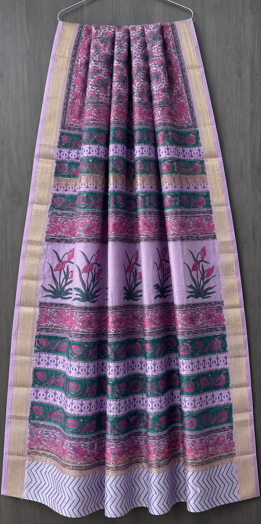 Premium Sanganeri Print Maheshwari Silk Saree (BSMS12)