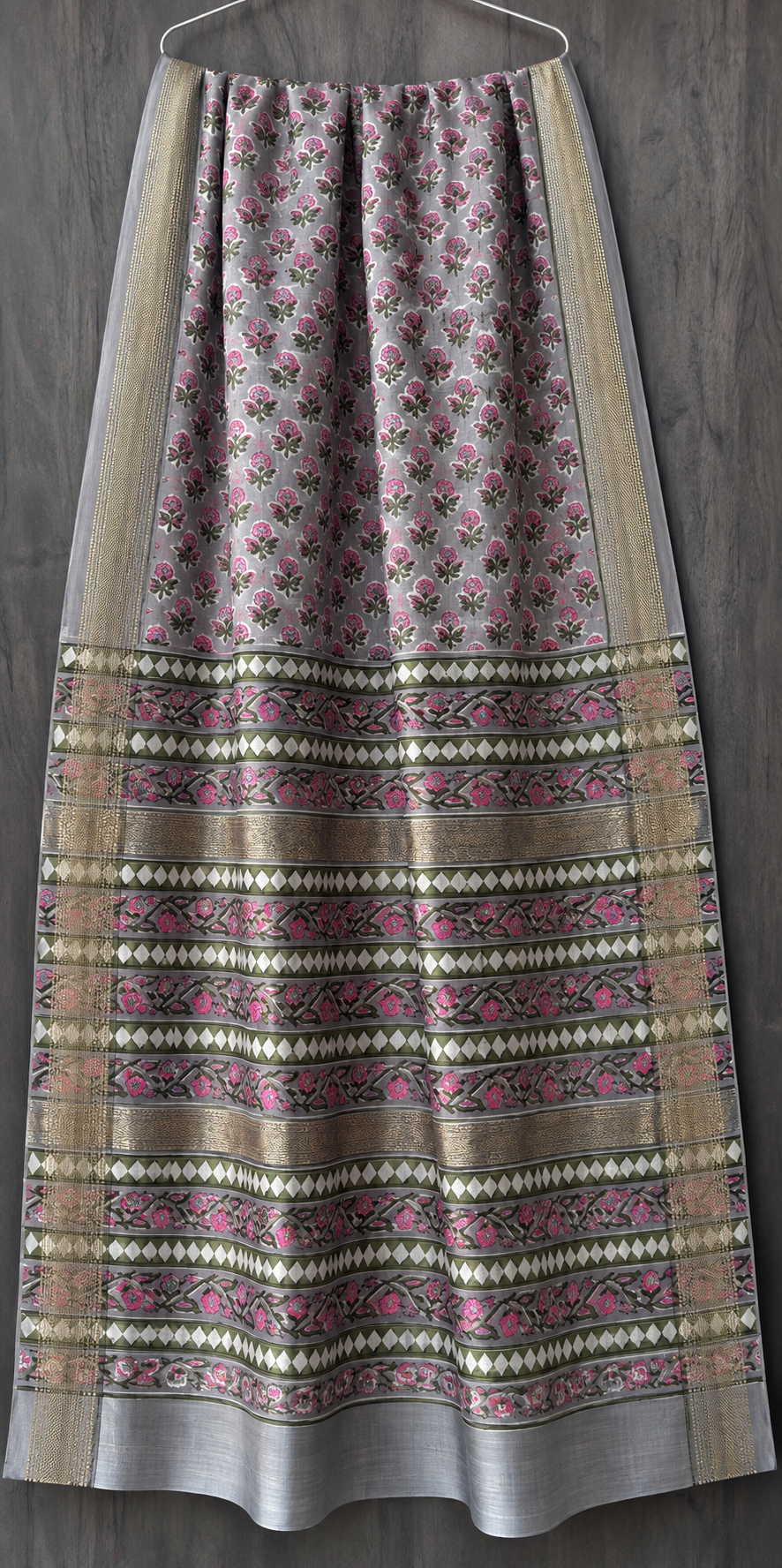 Premium Sanganeri Print Maheshwari Silk Saree (BSMS29)