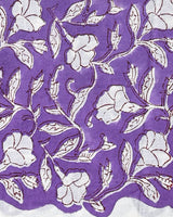 Elegant Purple Premium Hand Block Sanganeri Print Cotton Suit With Chiffon Dupatta (BSCOTCH24)