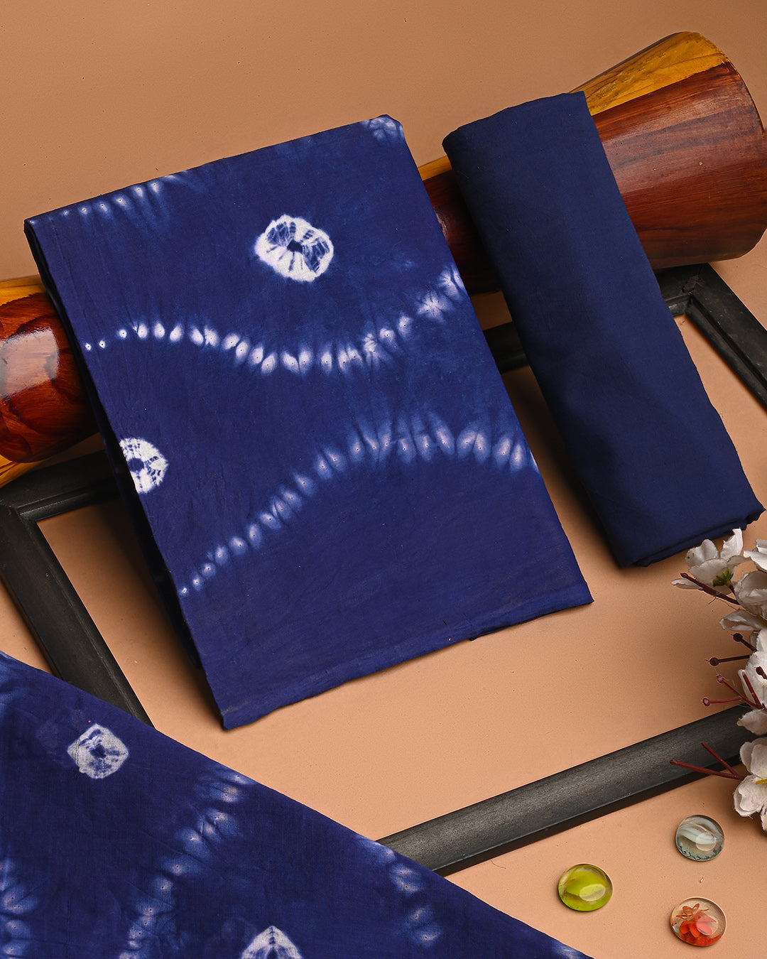 Premium Blue Tie and Dye Printed Cotton Suit With Cotton Dupatta (BSCOTMU86)