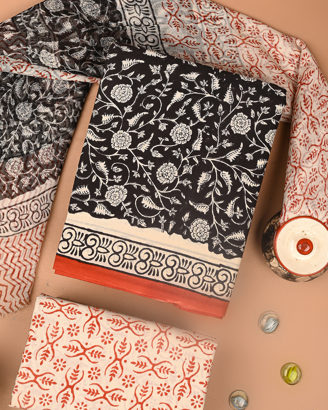 Premium Sanganeri Printed Cotton Suit With Chiffon Dupatta (BSCOTCH50)