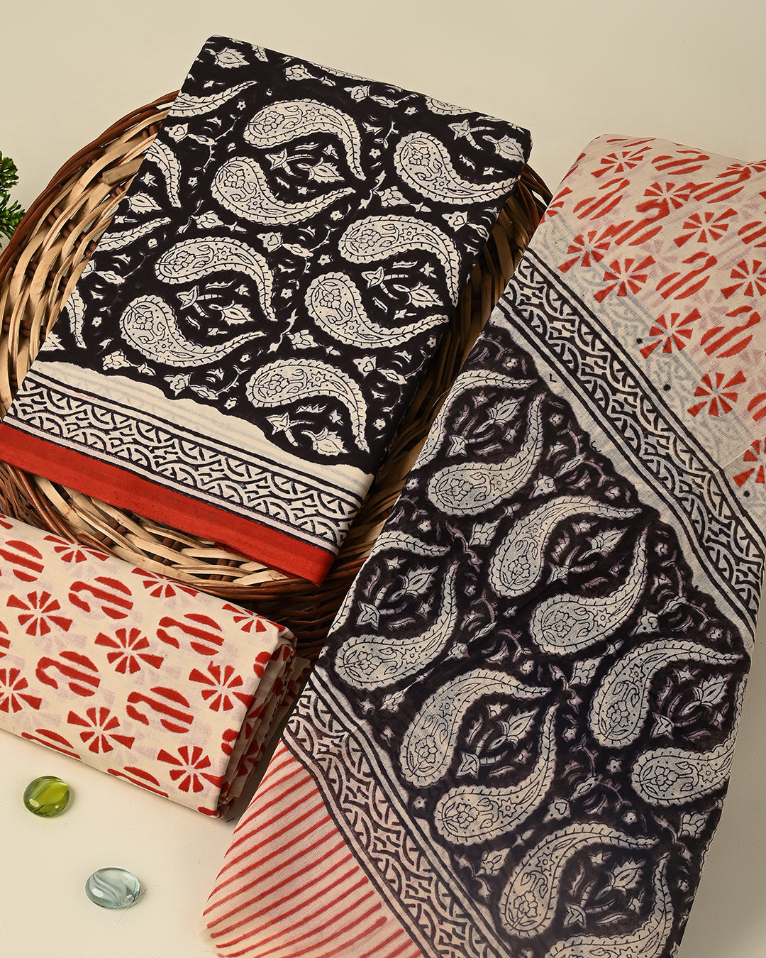 Premium Sanganeri Printed Cotton Suit With Cotton Dupatta (BSCOTMU103)