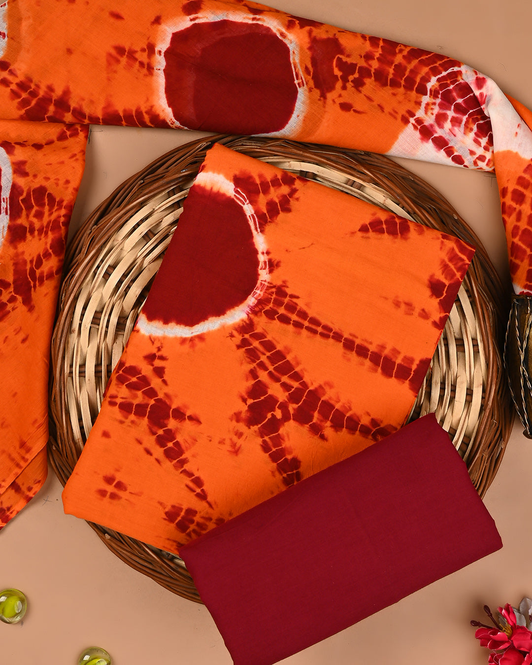 Premium Tie and Dye Printed Cotton Suit With Cotton Dupatta(BSCOTMU82)