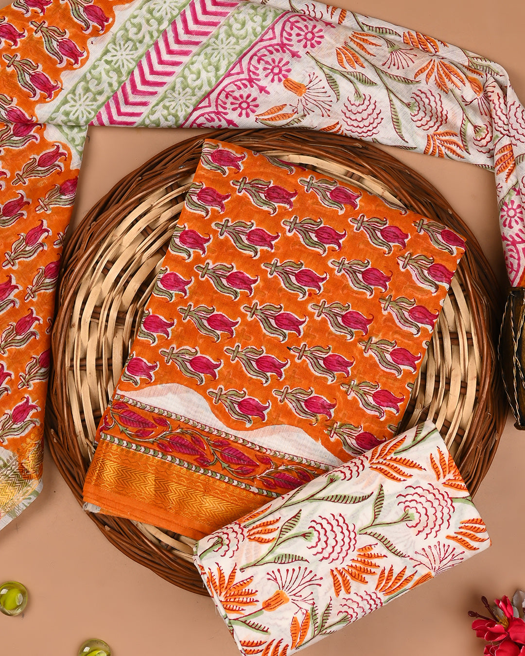 Premium Sanganeri Printed Maheshwari Silk Suit (BSMAHMA61)