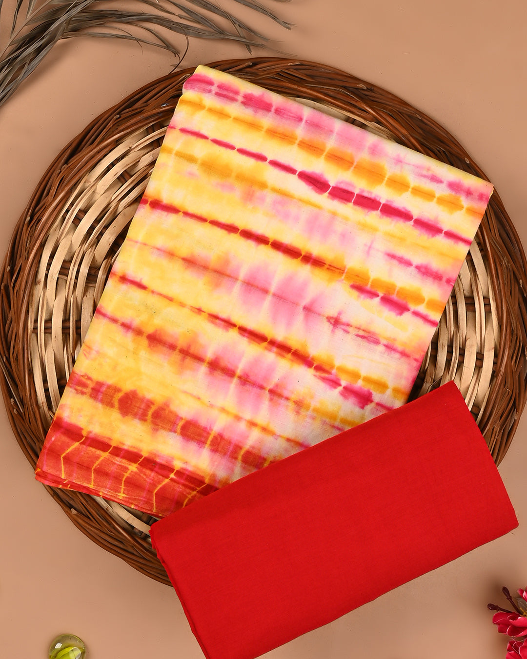 Premium Tie and Dye Printed Cotton Suit Top And Bottom Set (BSTB83)