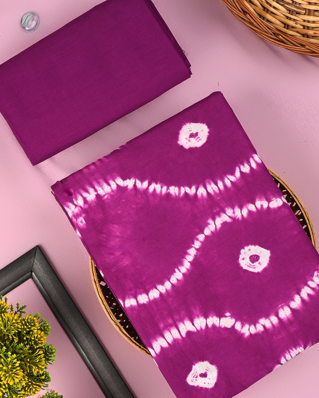 Premium Tie and Dye Printed Cotton Suit Top And Bottom Set (BSTB84)