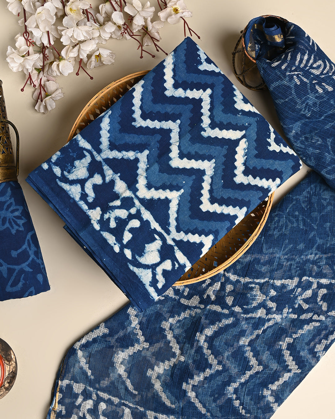 Soft Dabu print Cotton Suit With Kota Doria Dupatta (BSCOTKO118)