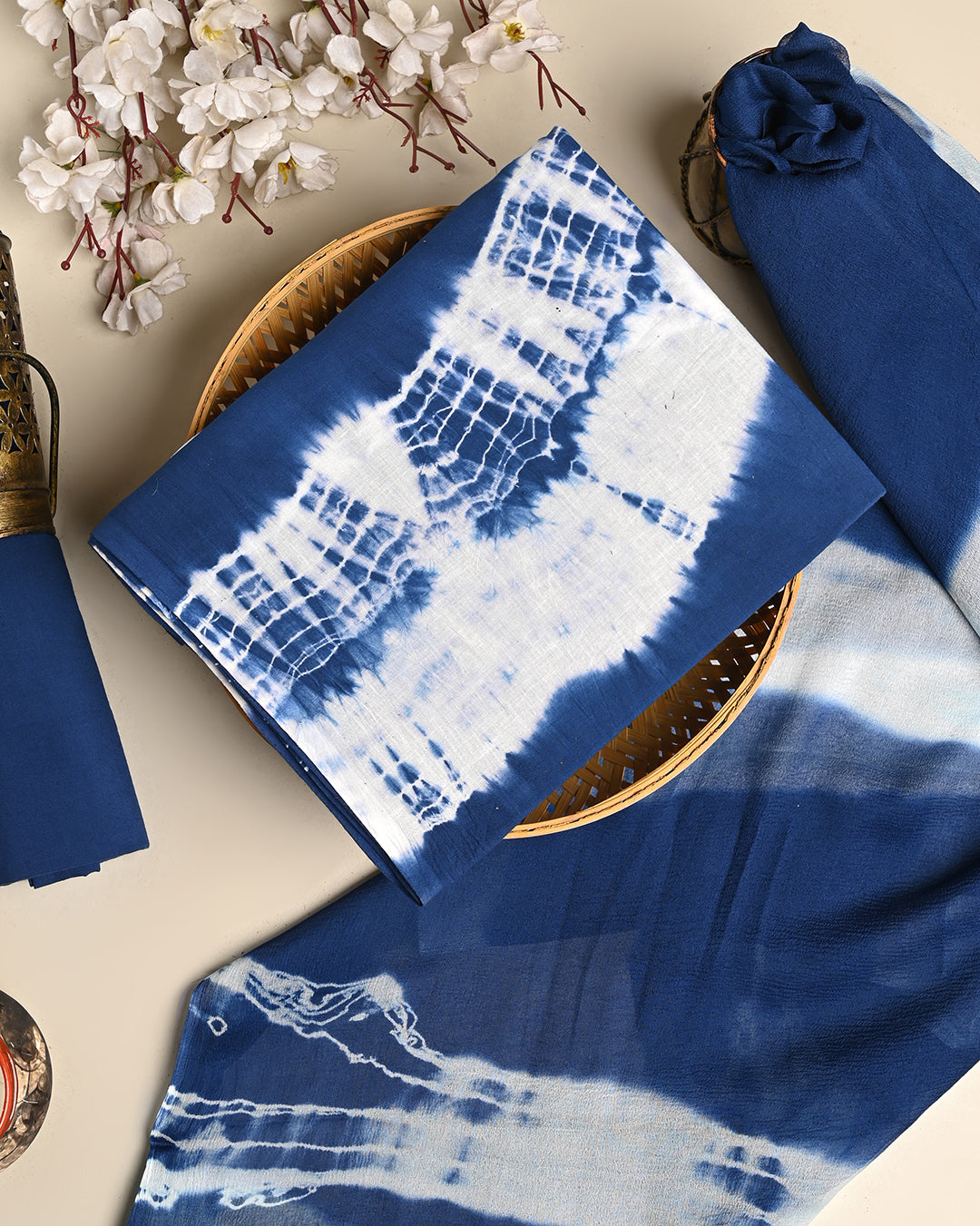 Premium Tie and Dye Printed Cotton Suit With Chiffon Dupatta (BSCOTCH12)