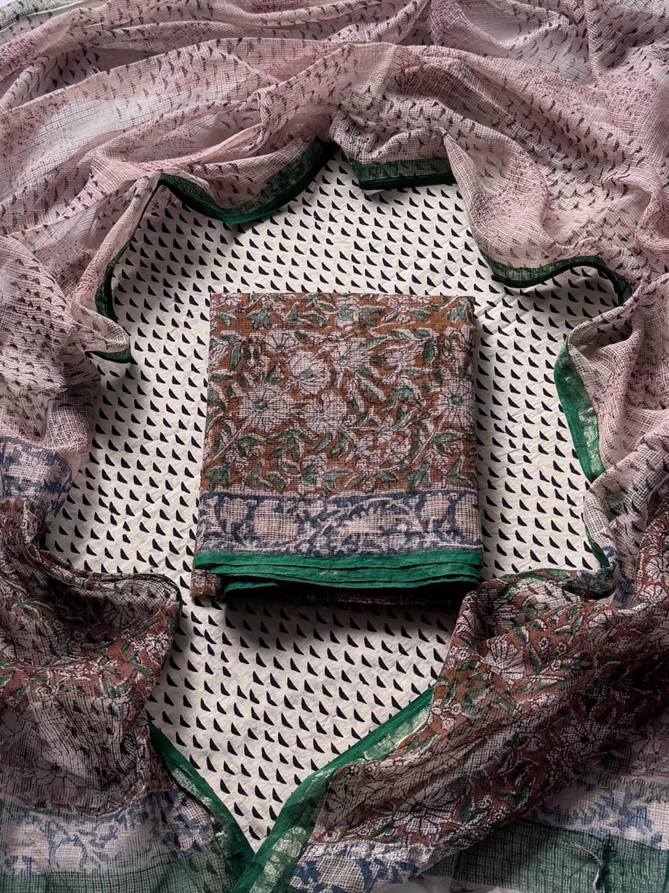 Kota Doria Suit With Kota Dupatta – Exclusive Full Unstitched Suit(BSKD21)
