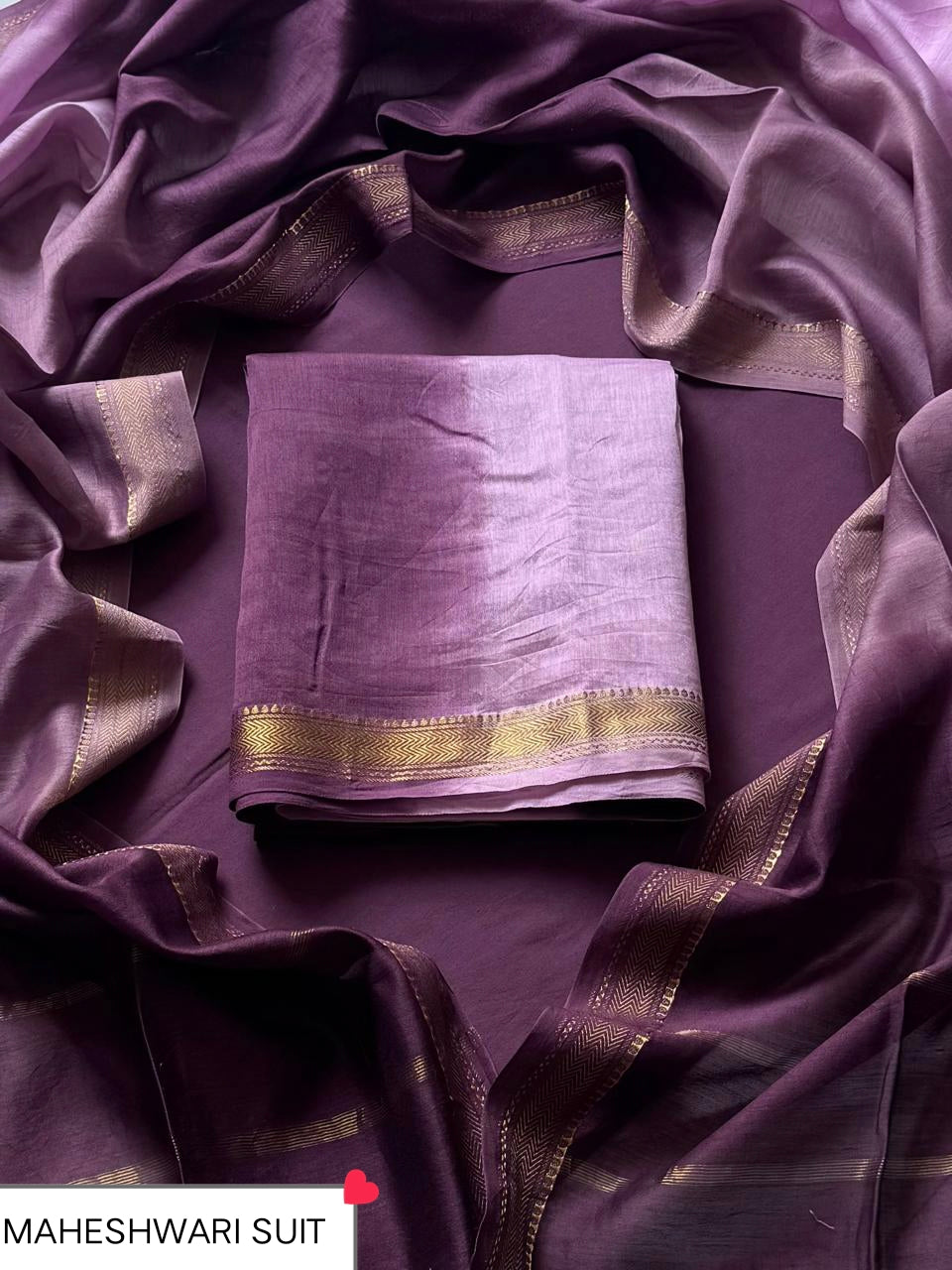 Premium Tie And Dye Print Maheshwari Unstitched Silk Suit (BSMAHMA126)