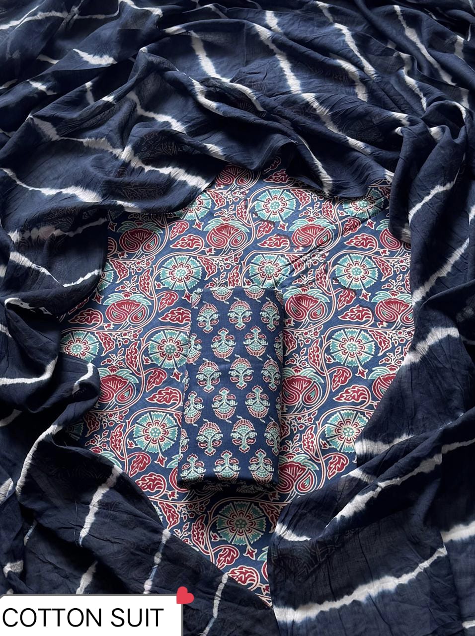 Premium Sanganeri Print Cotton Suit With Cotton Dupatta (BSCOTMU152)