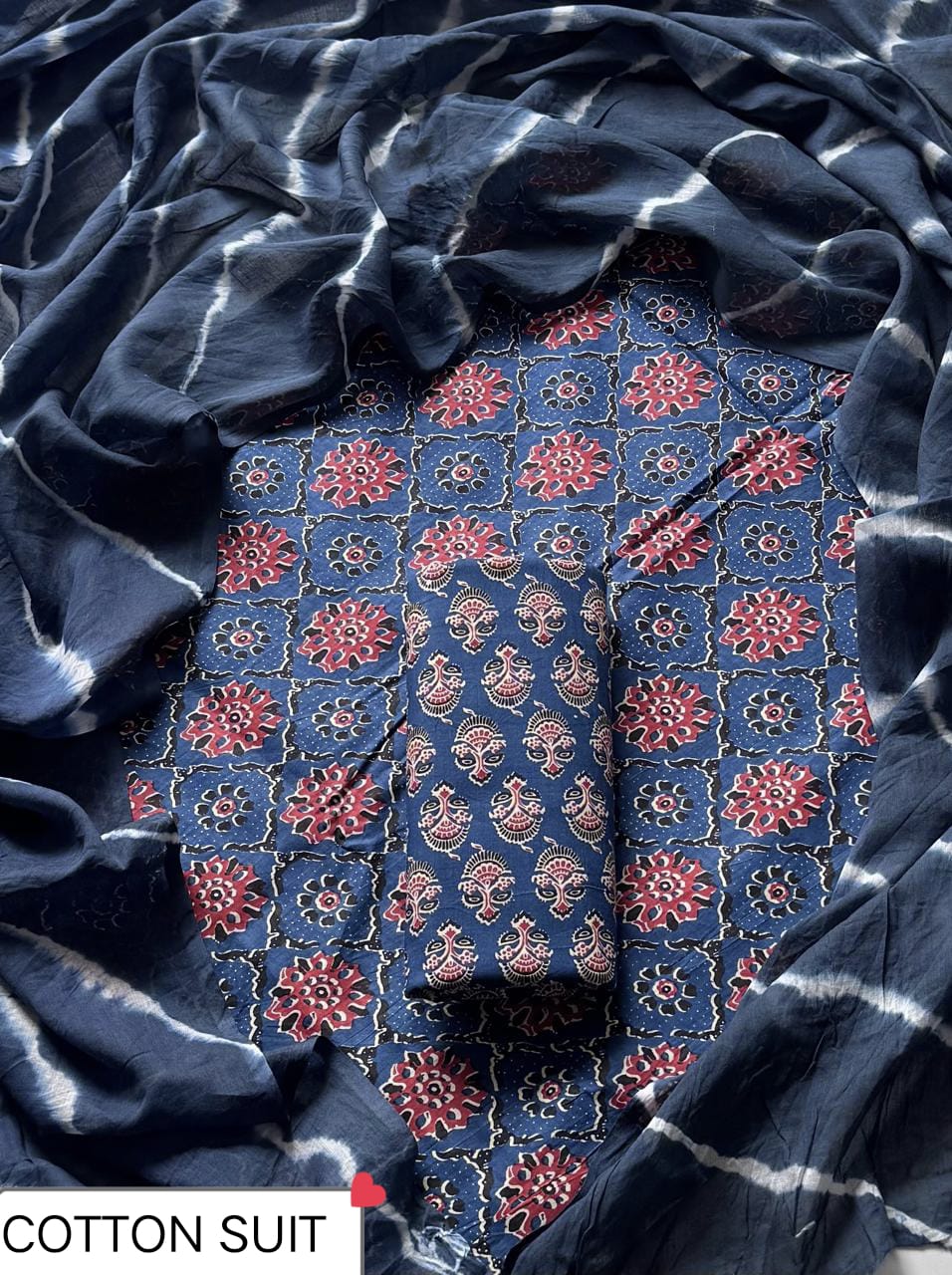 Premium Sanganeri Print Cotton Suit With Cotton Dupatta (BSCOTMU151)
