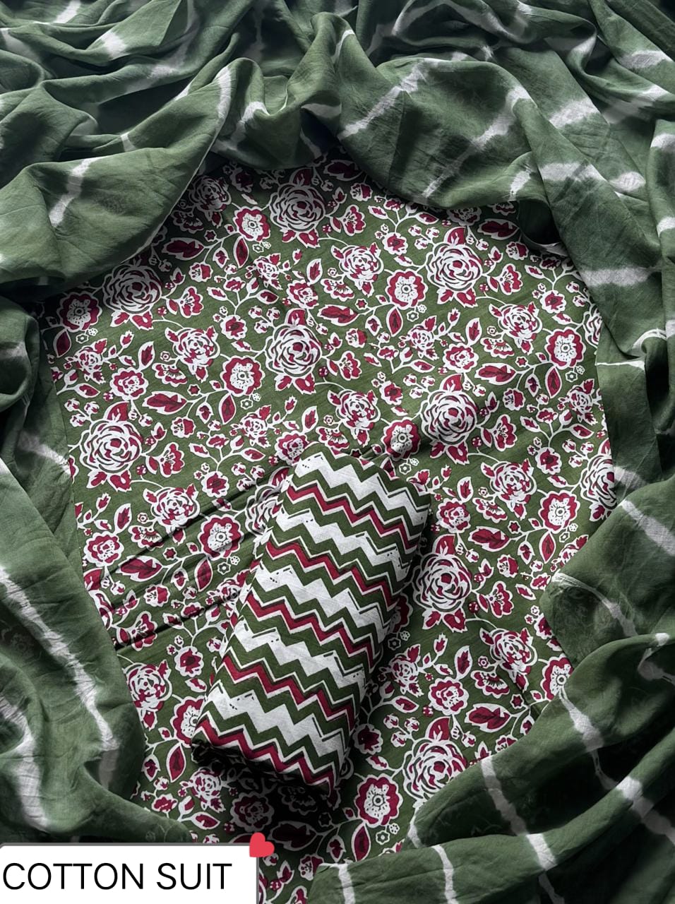 Premium Sanganeri Print Cotton Suit With Cotton Dupatta (BSCOTMU157)