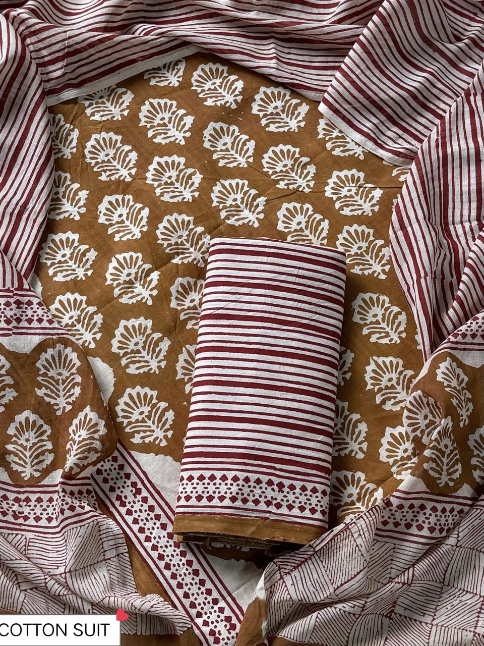 Premium Sanganeri Print Cotton Suit With Cotton Dupatta (BSCOTMU163)