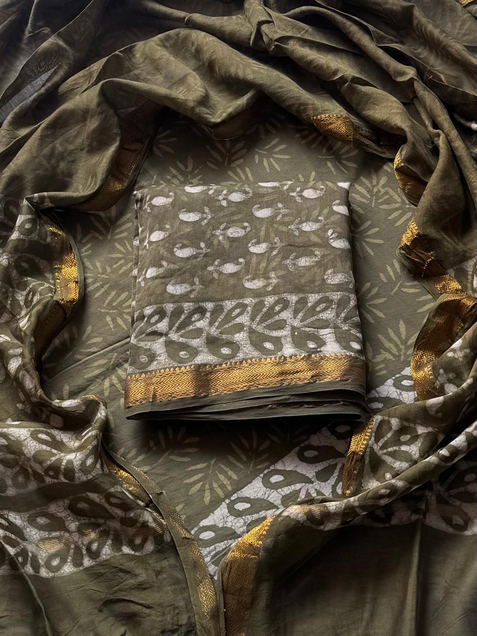 Premium Dabu Print Maheshwari Silk Suit (BSMAHMA143)