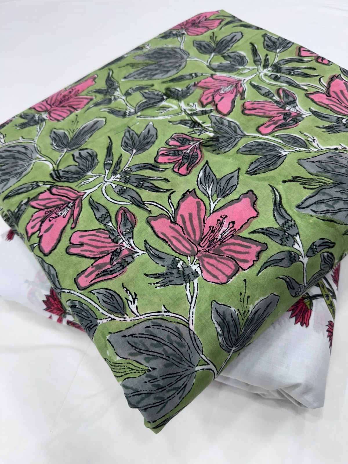 Premium Sanganeri Printed Cotton Suit Top And Bottom Set (BSTB132)