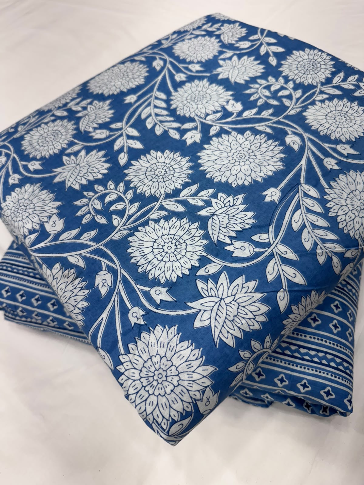 Premium Sanganeri Printed Cotton Suit Top And Bottom Set (BSTB137)