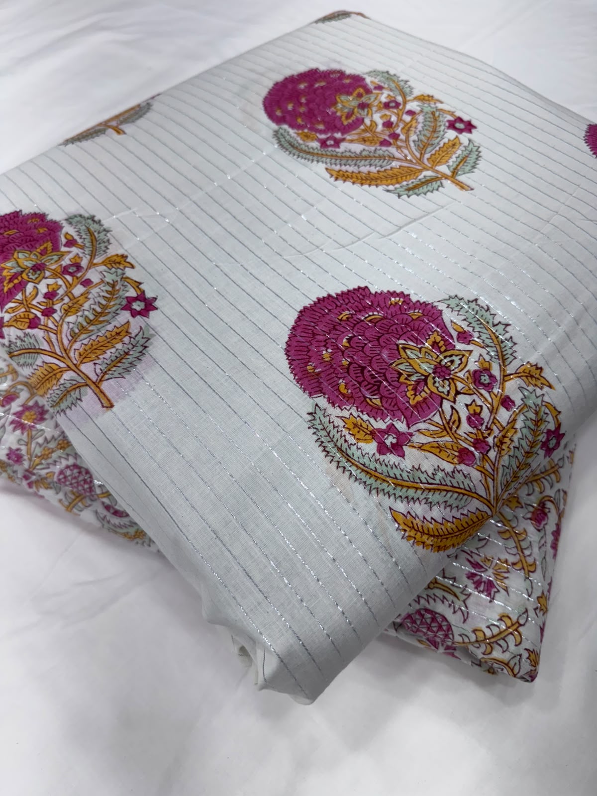 Premium Sanganeri Printed Cotton Suit Top And Bottom Set (BSTB136)
