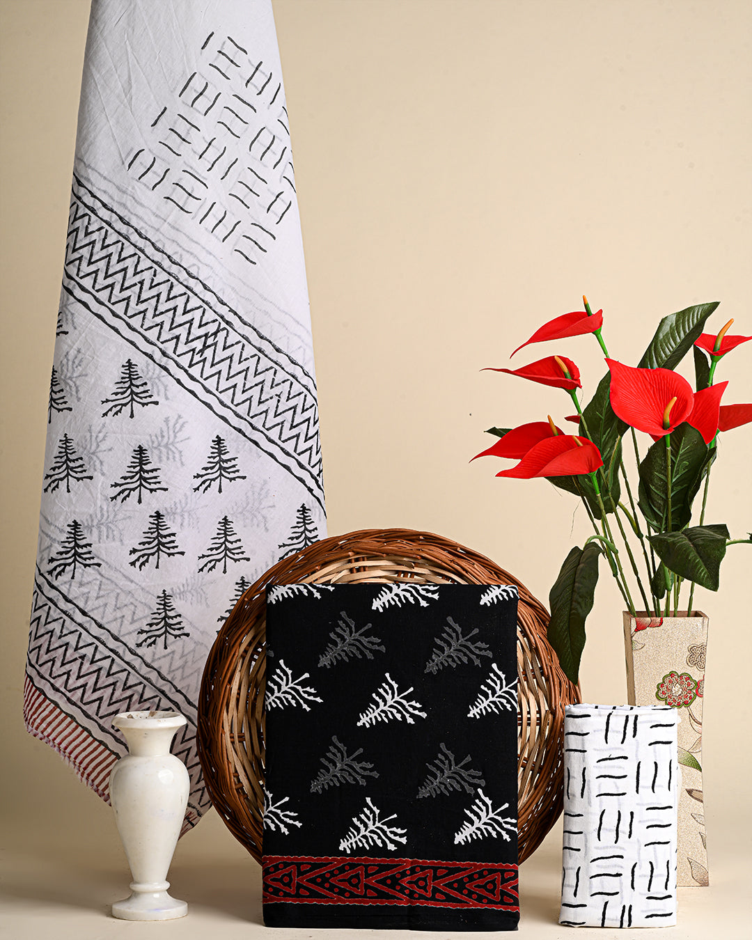 MULMUL GOLDEN HOUR BLOCK PRINTED SNEATH DRESS main image 1