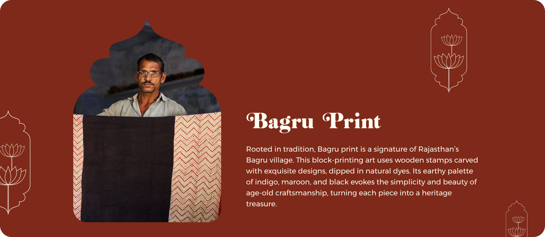 Hand Block Printed Cotton Suit With Chiffon Dupatta