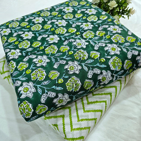 Poly Cotton Top Bottom Digital Printed Set, 2.5 Mtr Top With 2.5 Mtr Bottom, Cotton Fabric