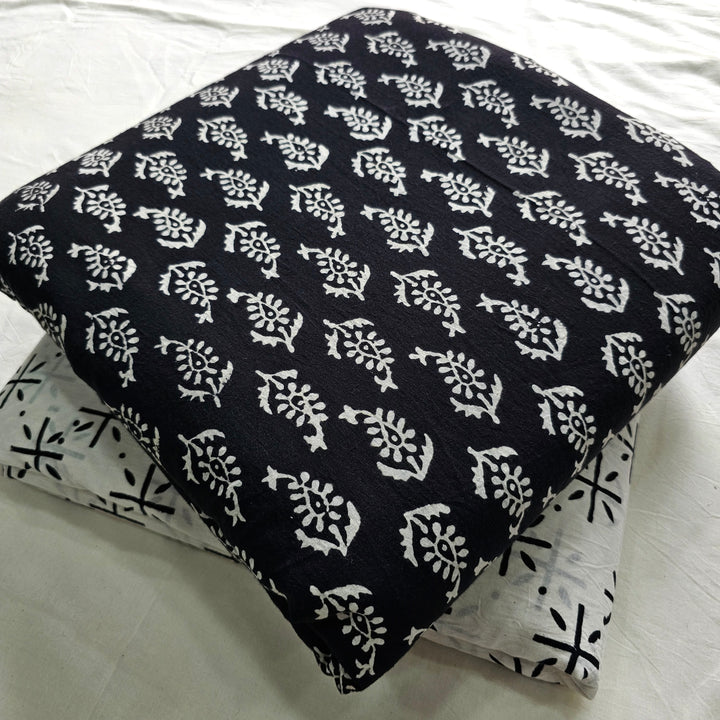 Premium Hand Block Printed Cotton Suit Top And Bottom Set (BSTB06)