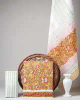 Hand Block Printed Cotton Suit With Cotton Dupatta(BSCOTMU42)