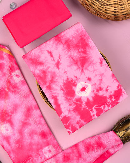 Exclusive Tie and Dye Print Cotton Suit With Kota Doria Dupatta (BSCOTKO105)