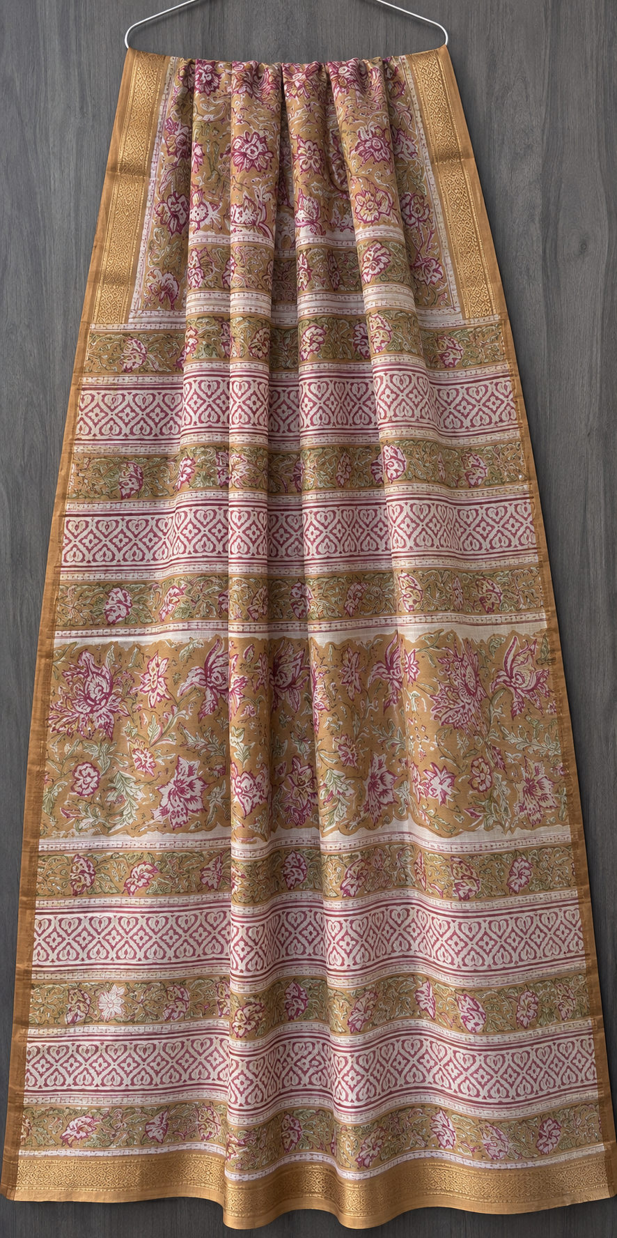 Royal Sanganeri Print Maheshwari Silk Saree (BSMS09)