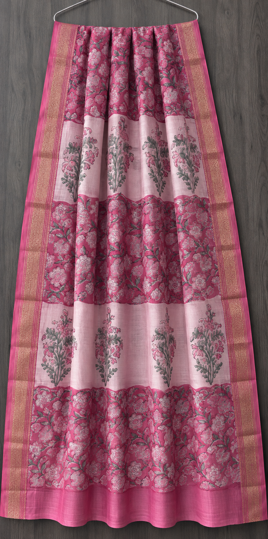 Premium Sanganeri Print Maheshwari Silk Saree (BSMS13)