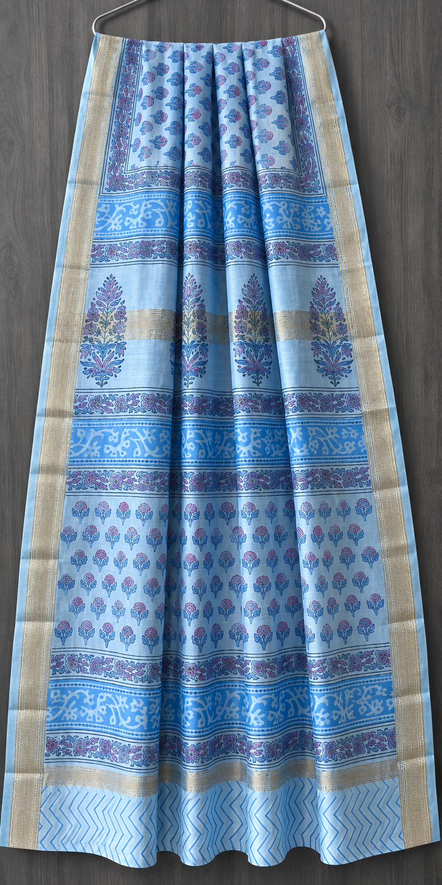 Premium Sanganeri Print Maheshwari Silk Saree (BSMS15)