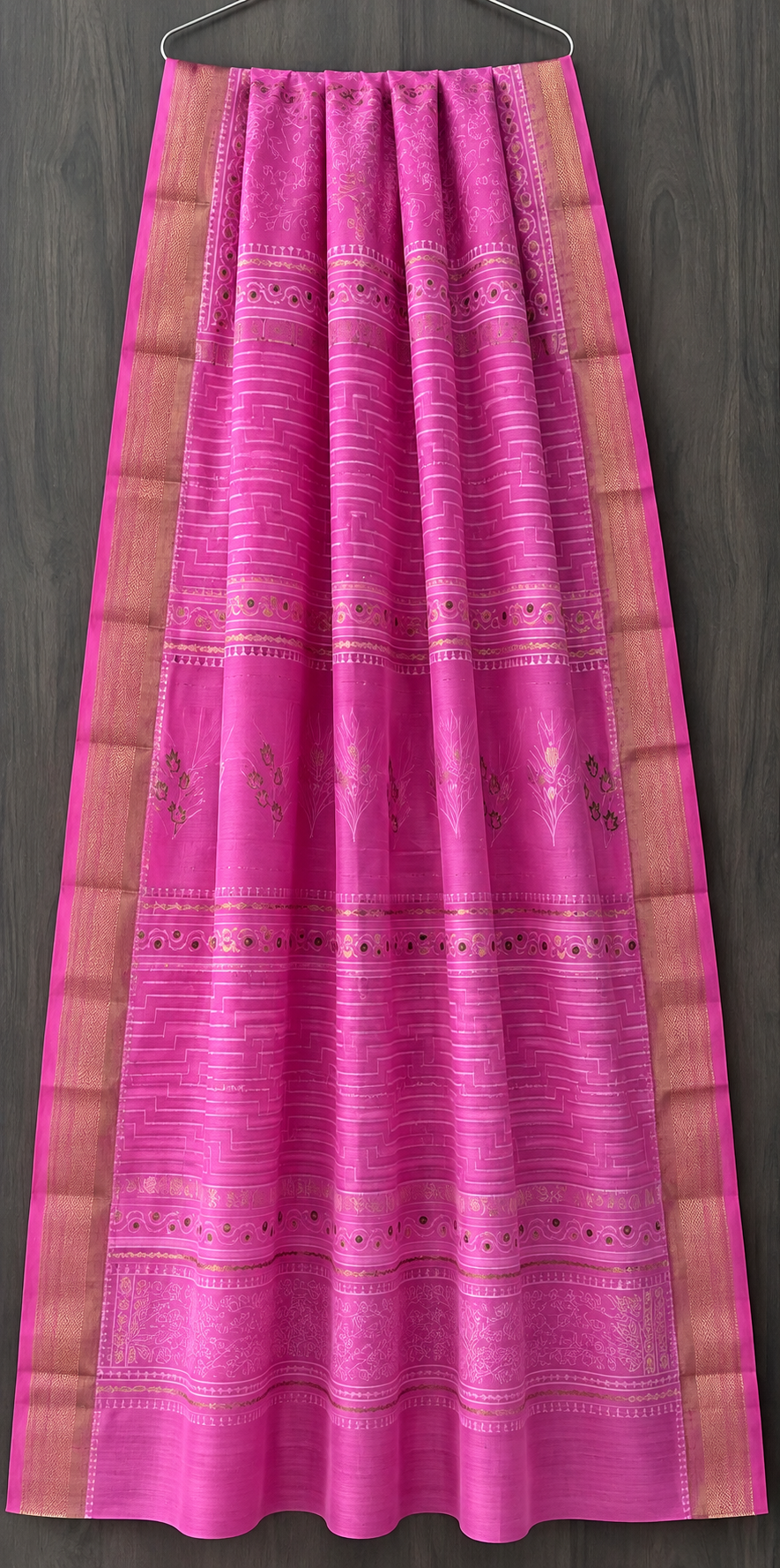 Royal Khadi Gold Print Maheshwari Silk Saree (BSMS04)