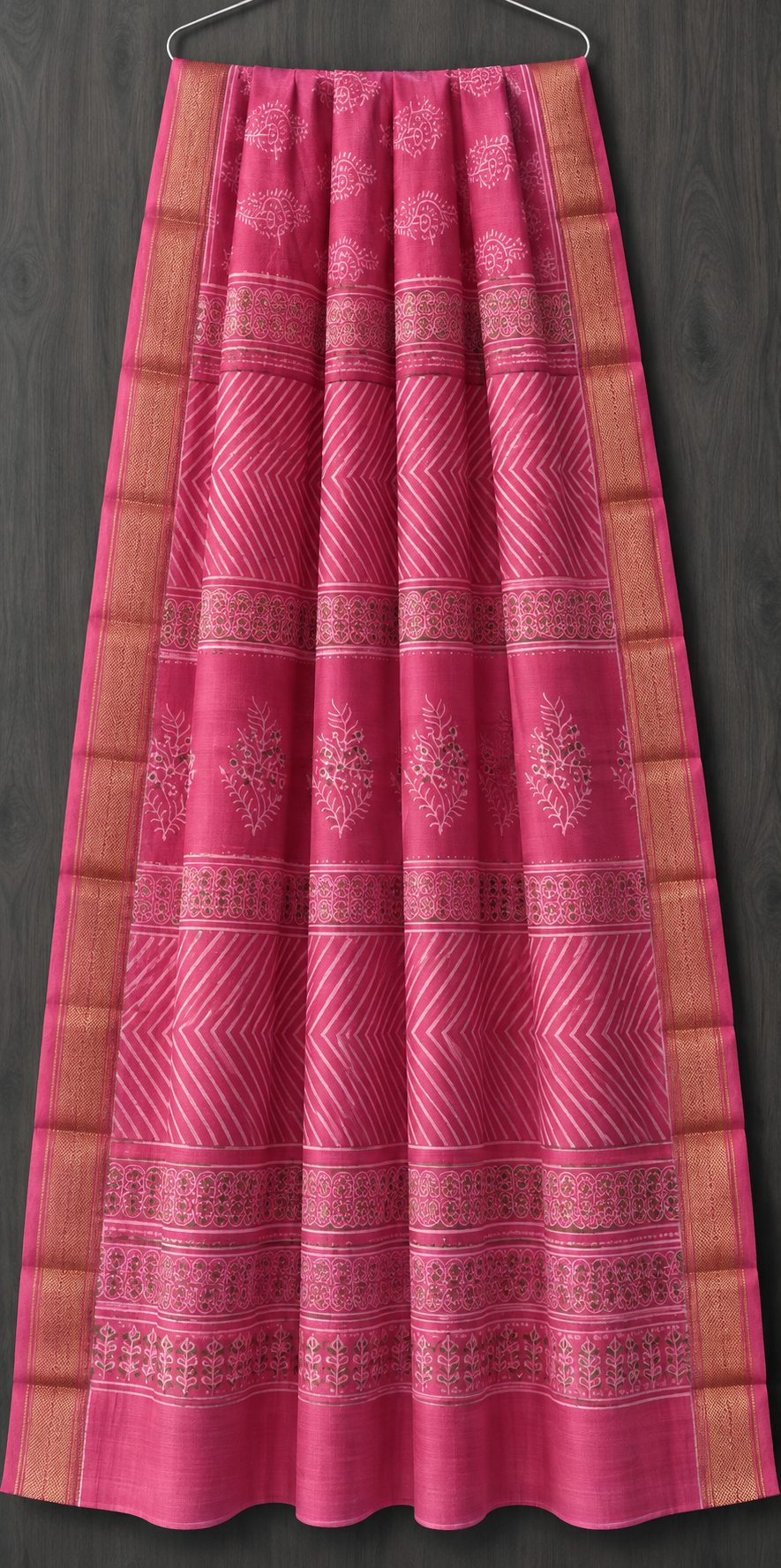 Royal Khadi Gold Print Maheshwari Silk Saree (BSMS03)