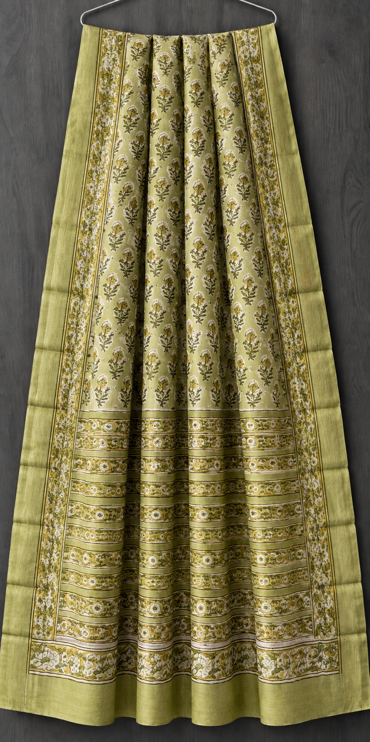 Premium Sanganeri Print Maheshwari Silk Saree (BSMS32)