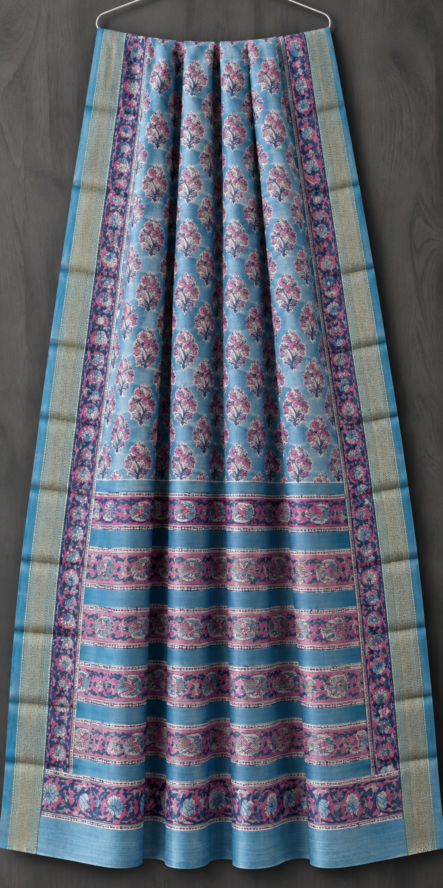 Premium Sanganeri Print Maheshwari Silk Saree (BSMS31)