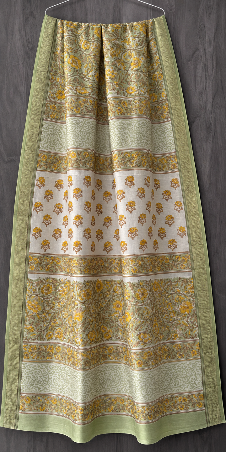 Premium Sanganeri Print Maheshwari Silk Saree (BSMS27)