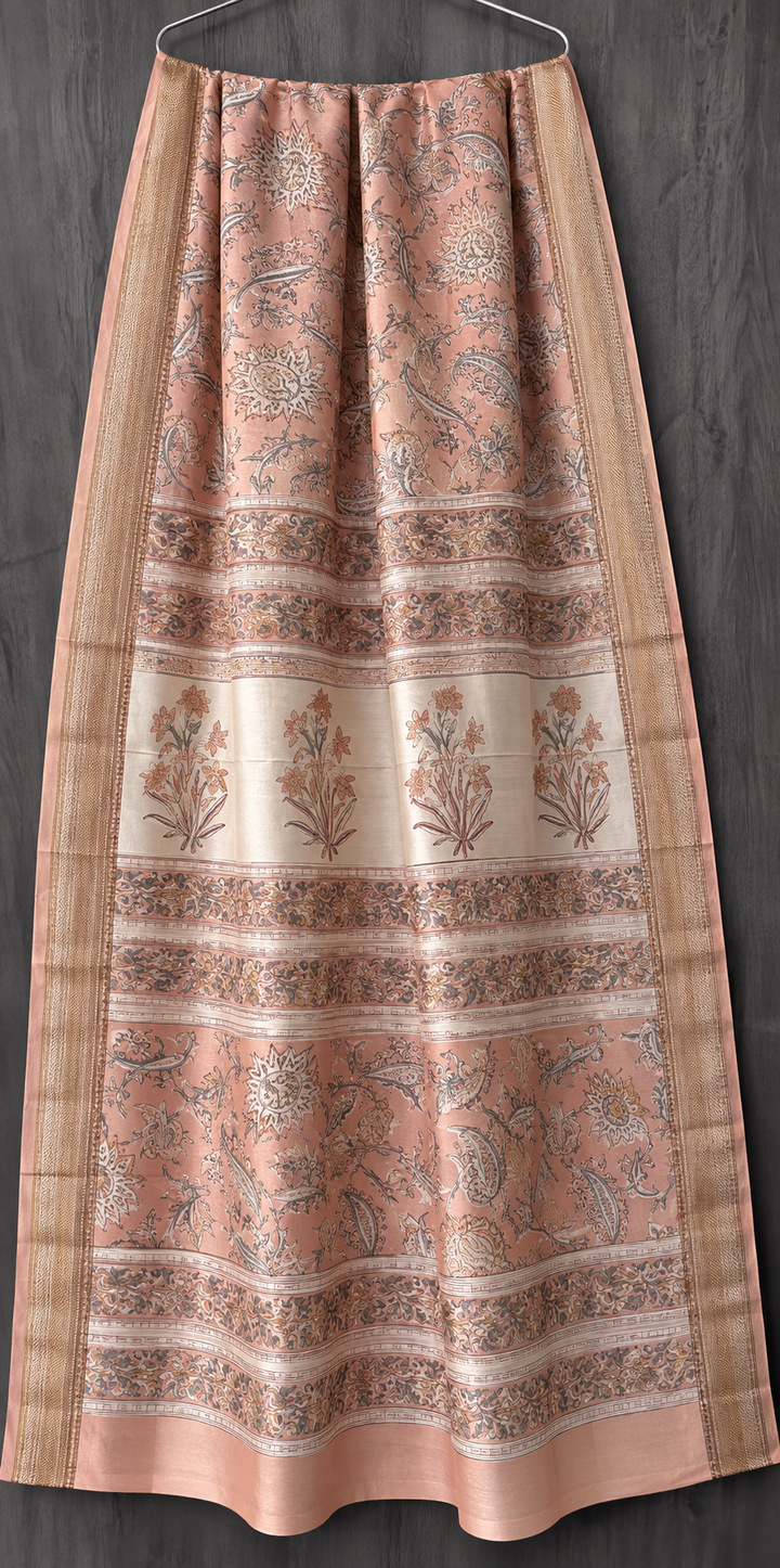 Premium Sanganeri Print Maheshwari Silk Saree (BSMS25)