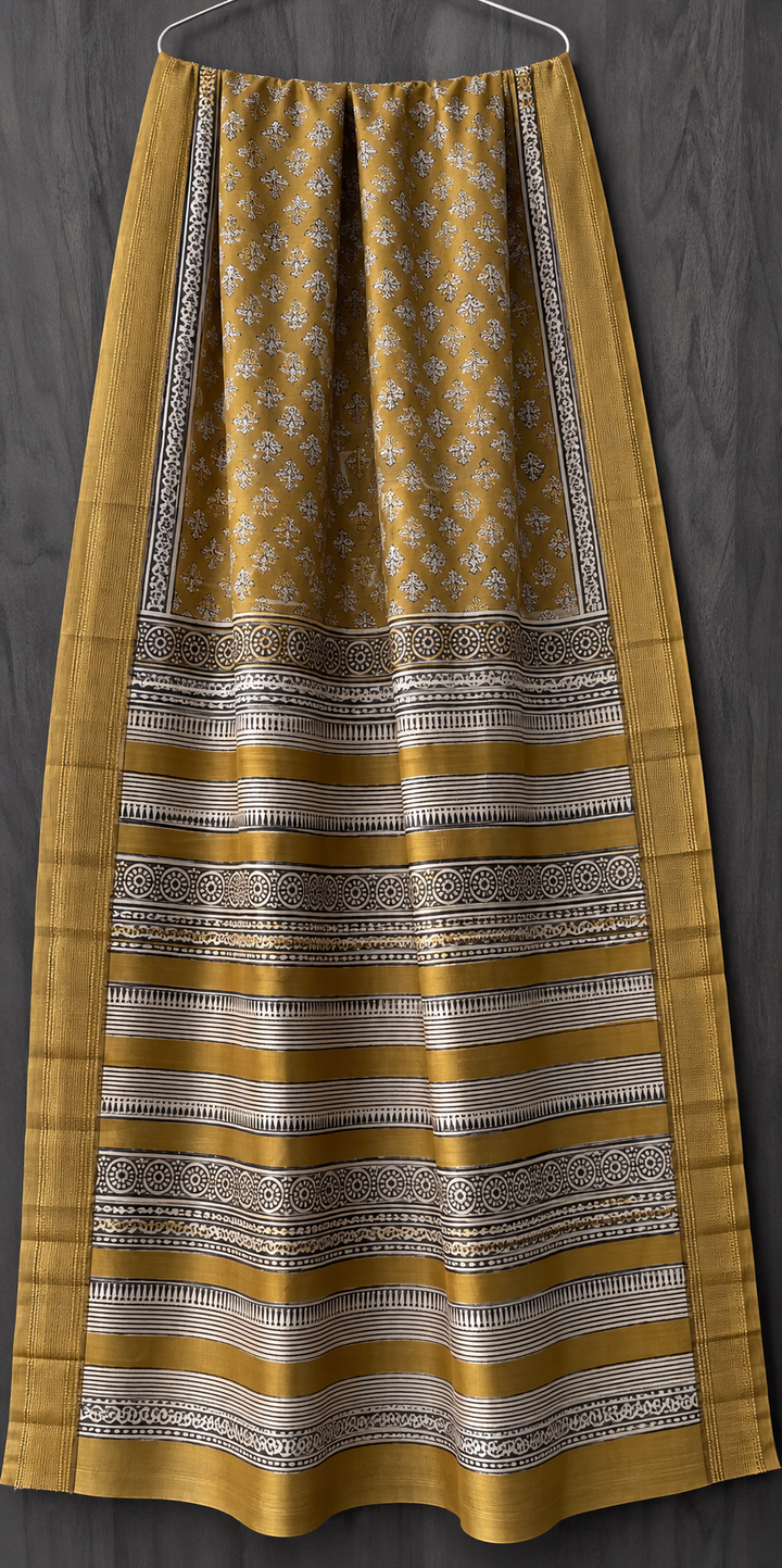 Premium Bagru Print Maheshwari Silk Saree (BSMS19)