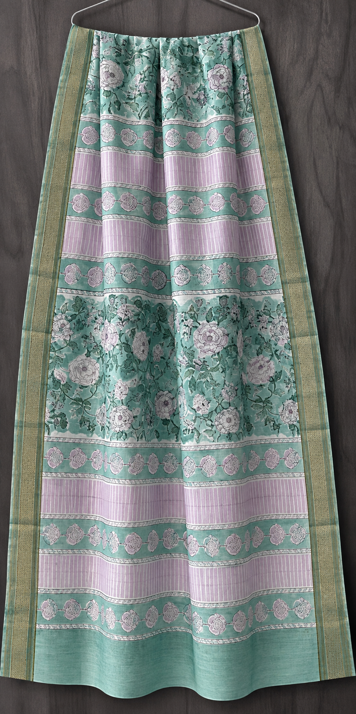 Premium Sanganeri Print Maheshwari Silk Saree (BSMS23)