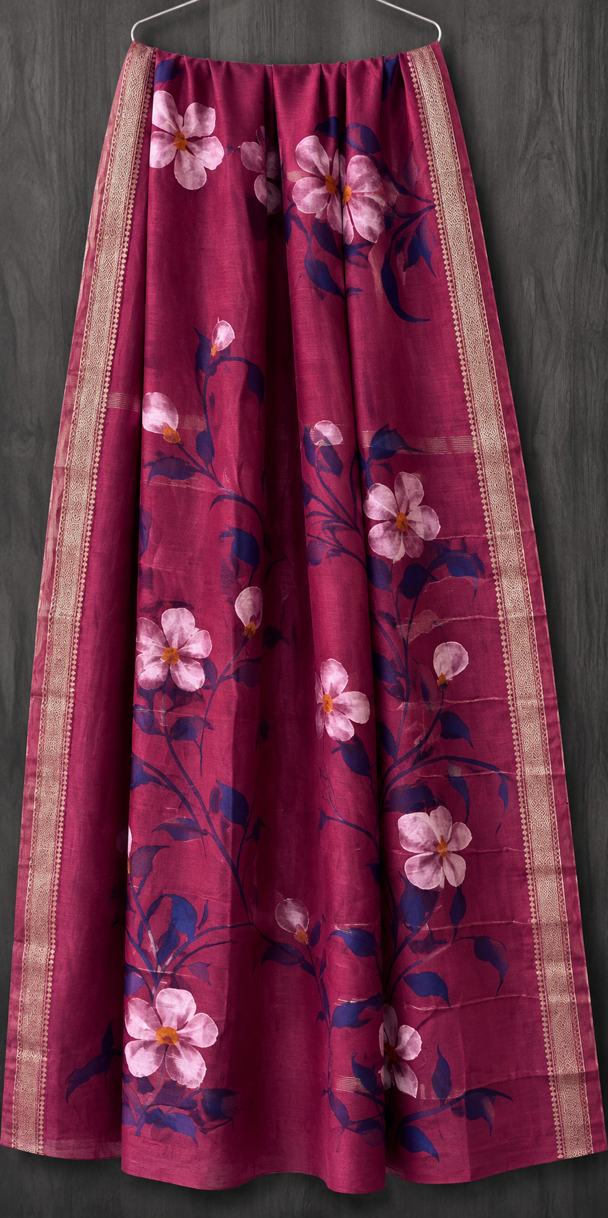 Premium Hand Painted Maheshwari Silk Saree (BSMS21)