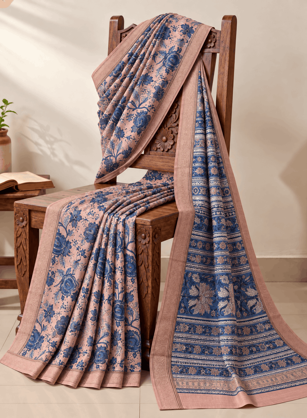 Premium Sanganeri Print Maheshwari Silk Saree (BSMS24)