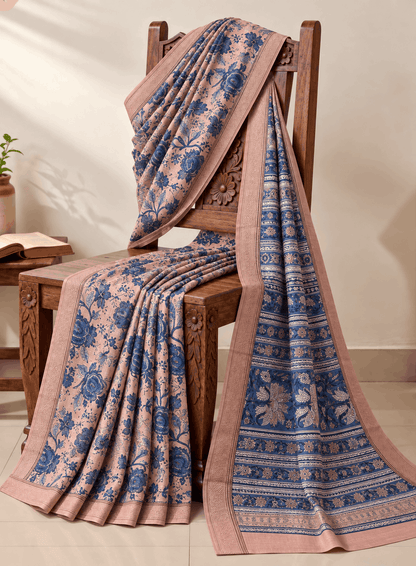 Premium Sanganeri Print Maheshwari Silk Saree (BSMS24)
