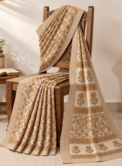 Luxury Sanganeri Print Maheshwari Silk Saree (BSMS06)