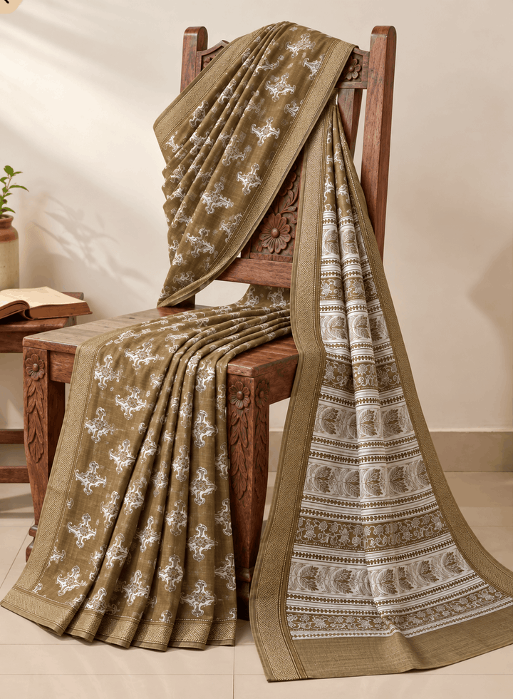 Premium Bagru Print Maheshwari Silk Saree (BSMS20)