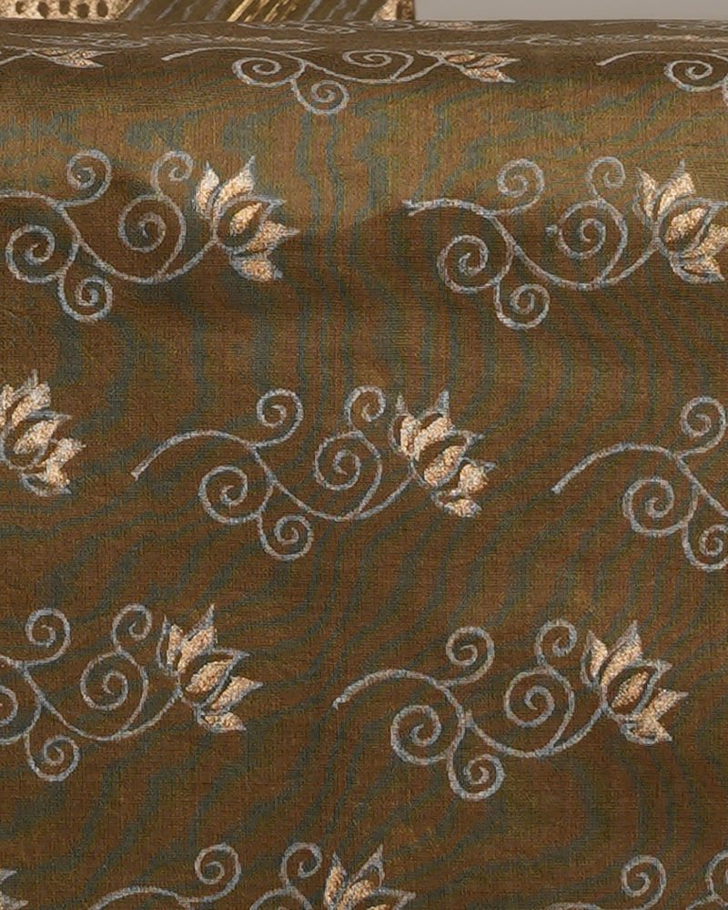 Premium Bagru Hand Block Print Chanderi Silk Suit Dupatta (BSCHACH13)