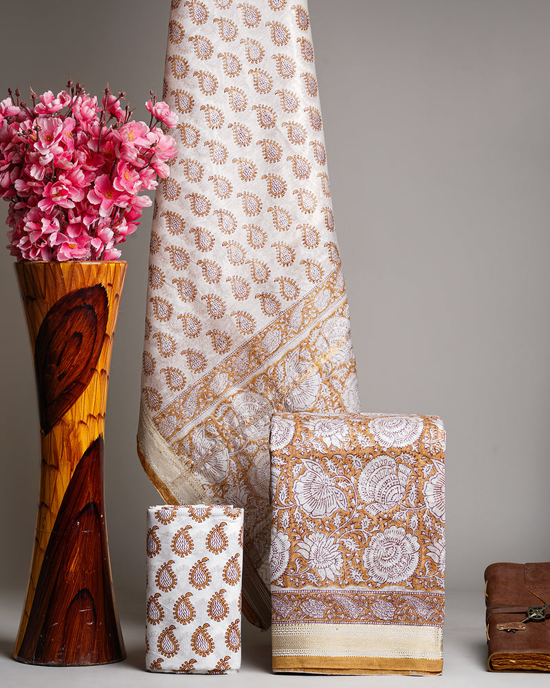 Premium Bagru Print Maheshwari Silk Suit Set (COMAHMA05)