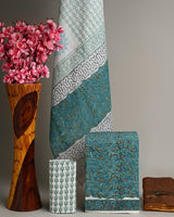 Hand Block Printed Cotton Suit With Cotton Dupatta
