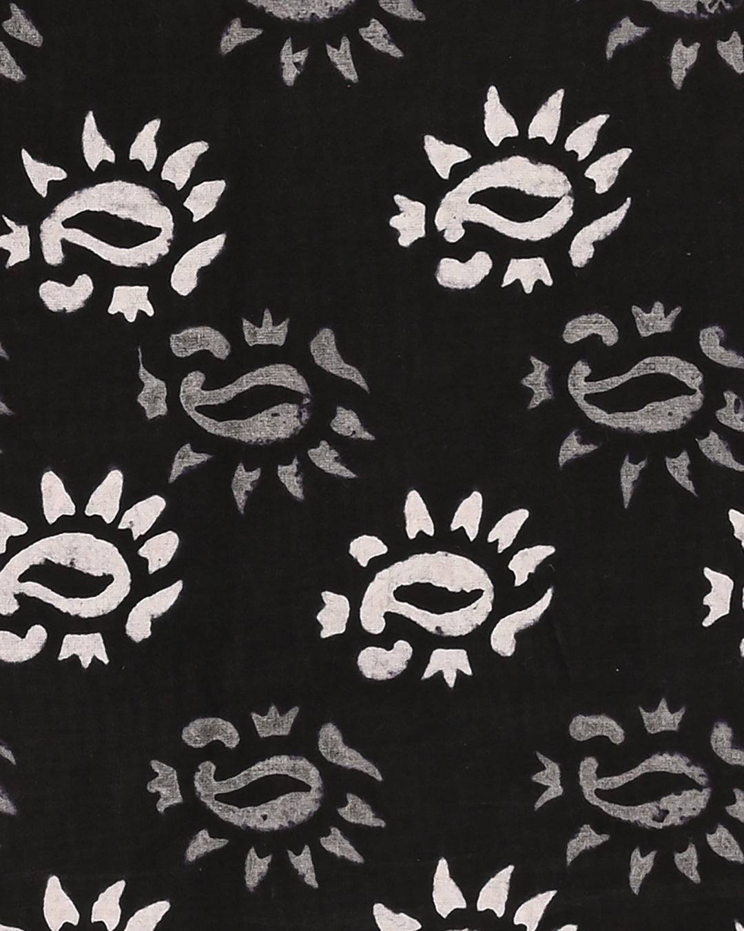 Classic Black And White Hand Block Printed Cotton Suit With Cotton Dupatta (BSCOTMU66)